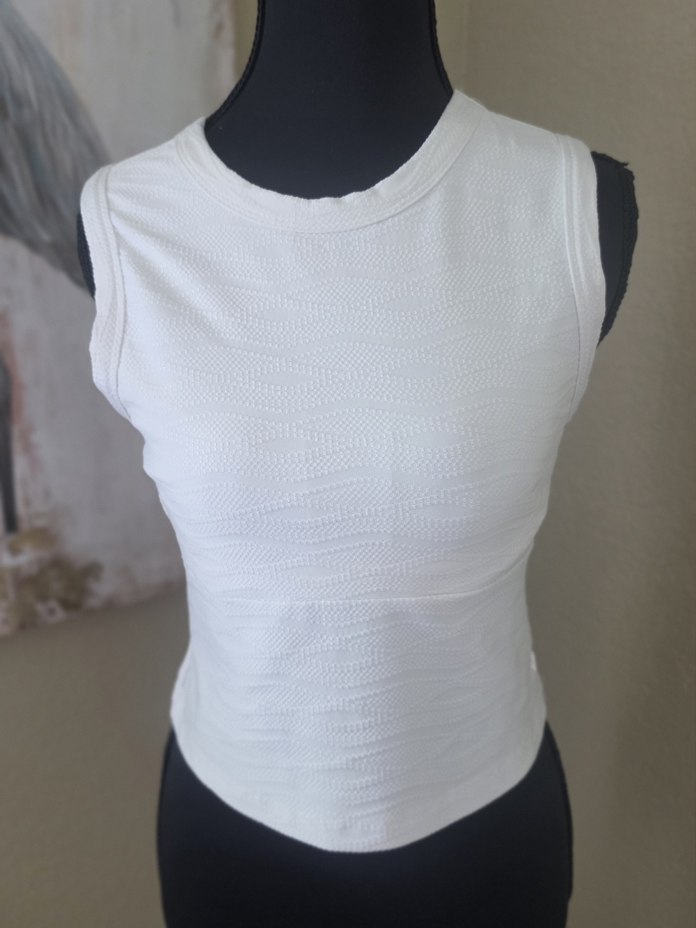 BearPaw White Textured Crewneck Tank